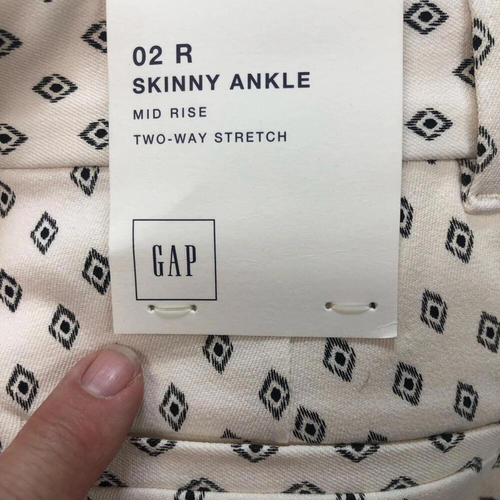 Gap Cream Patterned Women's Pants Mid Rise Skinny Ankle Geometric Pattern [COPY] - Picture 9 of 9